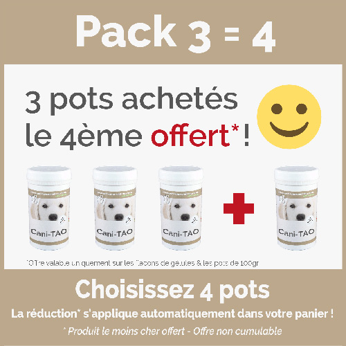 Promotion 3 pots achetés, le 4ème offert