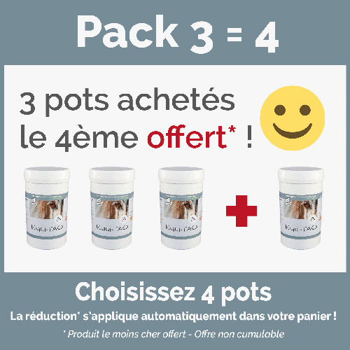 Promotion 3 pots achetés, le 4ème offert